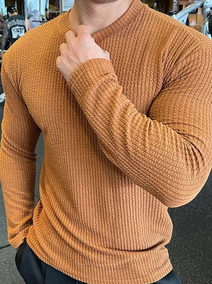 Men's Plus Size Round Neck Long Sleeve T-Shirt - Tredona LLC