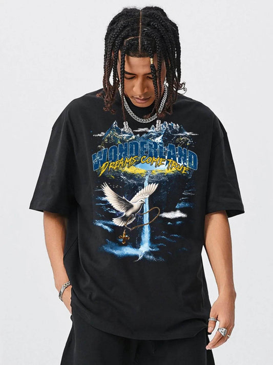 Men's Graphic Round Neck Short Sleeve T-Shirt - Tredona LLC