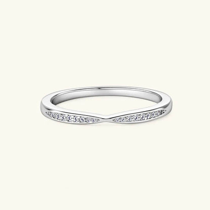 925 Sterling Silver Inlaid Moissanite Ring - Tredona LLC