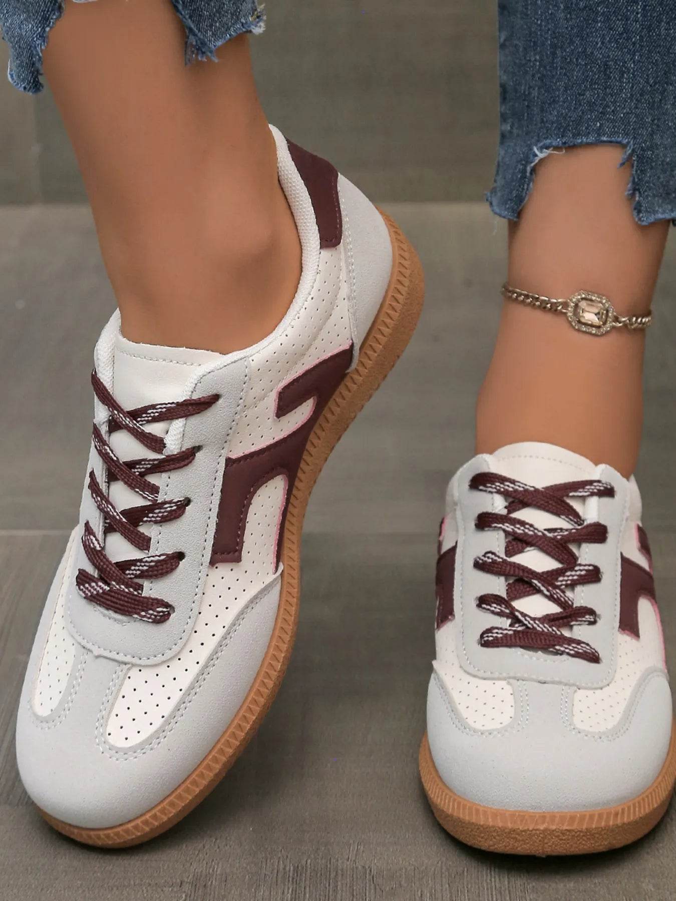 Lace Up Round Toe Sneakers - Tredona LLC