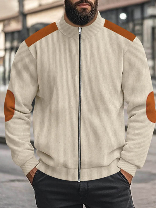 Men's Full Size Zip Up Long Sleeve Jacket Plus Size - Tredona LLC