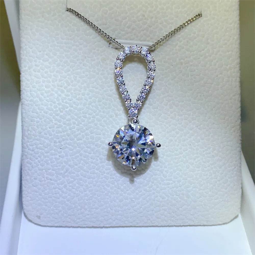 5 Carat Moissanite 925 Sterling Silver Teardrop Necklace - Tredona LLC