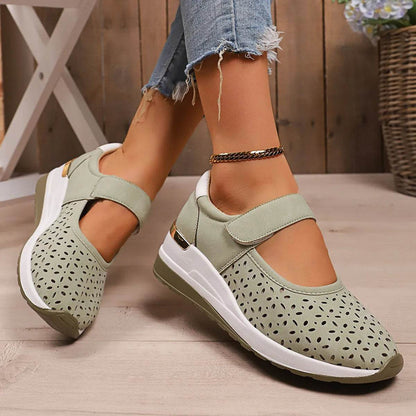 Round Toe Wedge Sneakers - Tredona LLC
