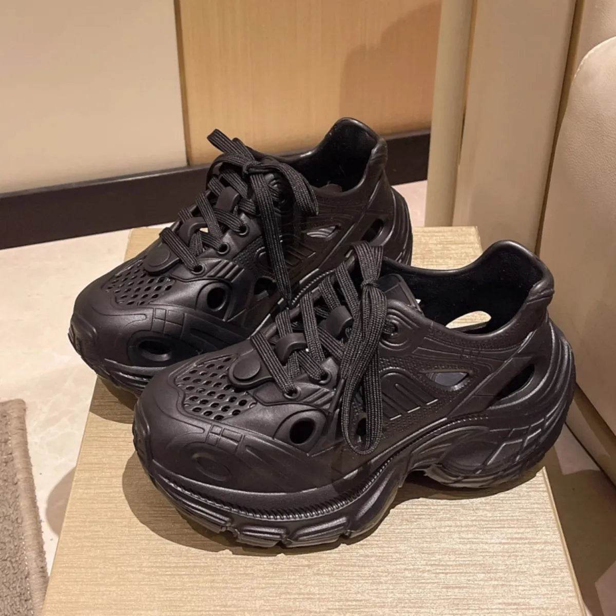 Lace Up Platform Sneakers - Tredona LLC