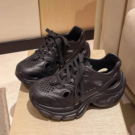 Lace Up Platform Sneakers - Tredona LLC