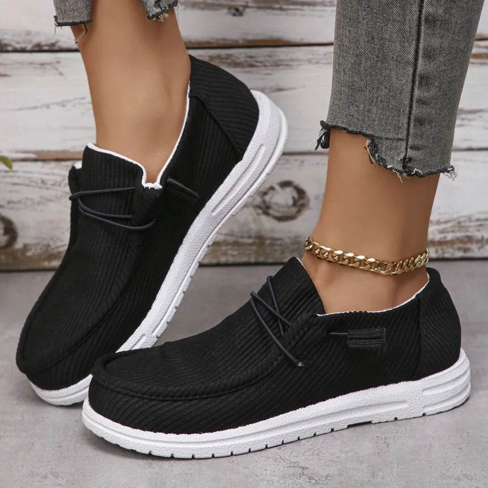 Round Toe Canvas Sneakers - Tredona LLC