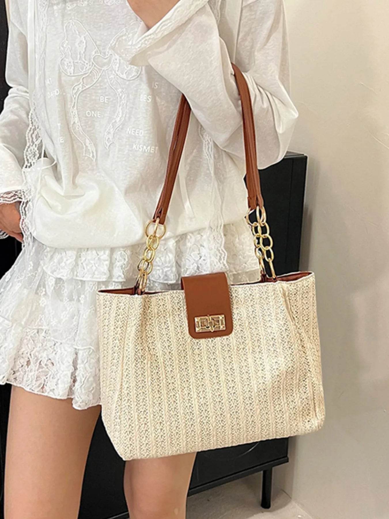 Woven Straw Shoulder Bag - Tredona LLC