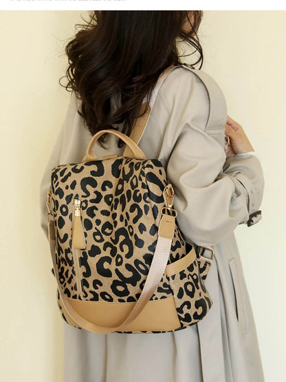 Leopard Print Backpack Bag - Tredona LLC