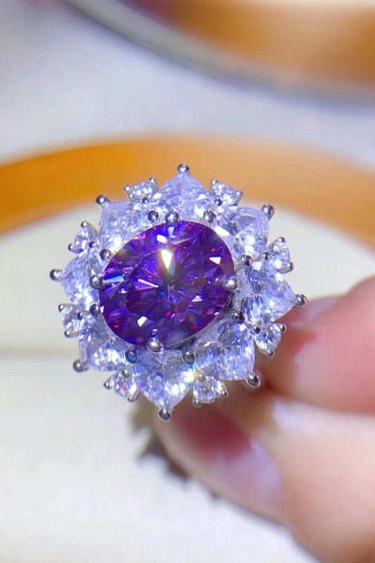 3 Carat Moissanite Platinum-Plated Ring - Tredona LLC