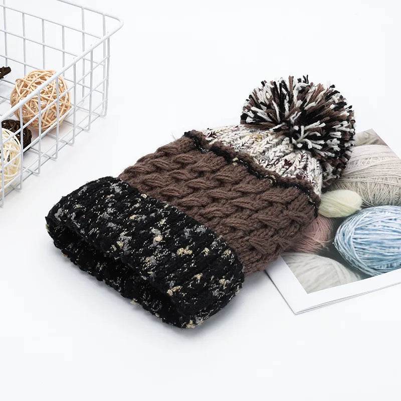 Contrast Thermal Hat with Pompom - Tredona LLC