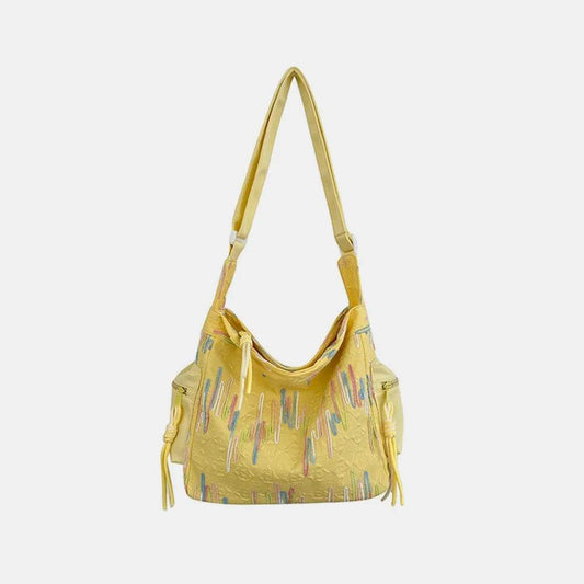 Contrast Texture Shoulder Bag - Tredona LLC