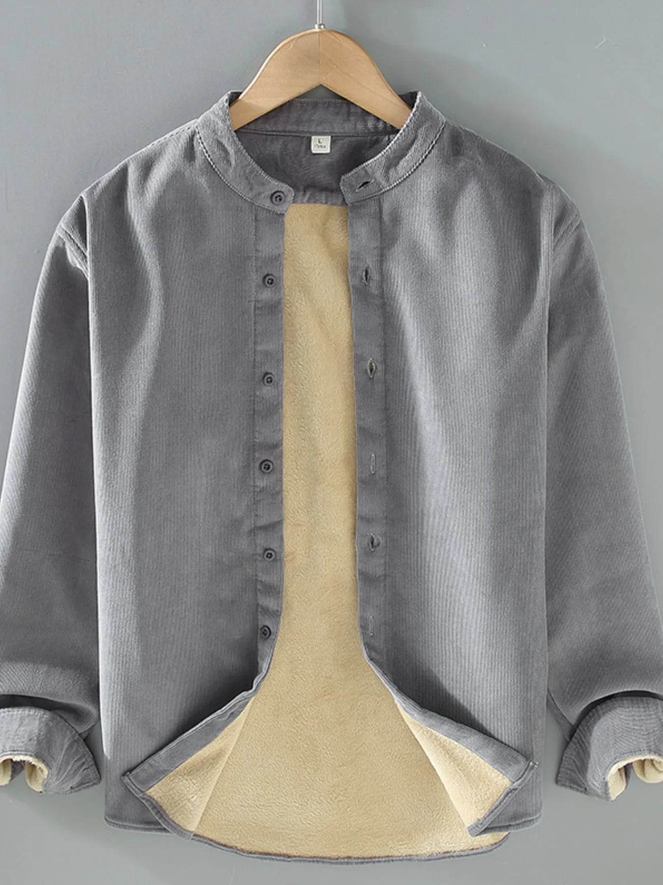 Men's Plus Size Button Up Long Sleeve Jacket - Tredona LLC