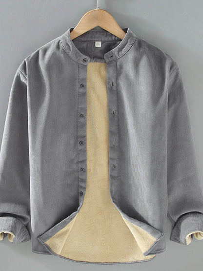 Men's Plus Size Button Up Long Sleeve Jacket - Tredona LLC