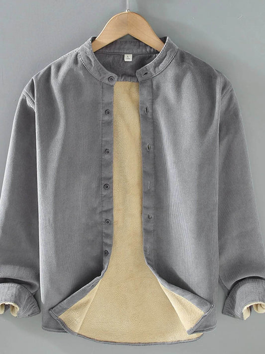 Men's Plus Size Button Up Long Sleeve Jacket - Tredona LLC