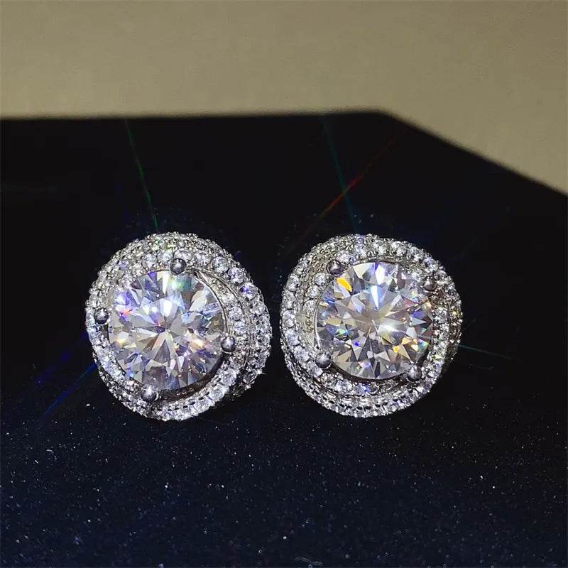 6 Carat Moissanite 925 Sterling Silver Earrings - Tredona LLC