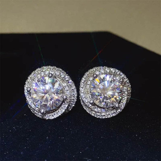 6 Carat Moissanite 925 Sterling Silver Earrings - Tredona LLC