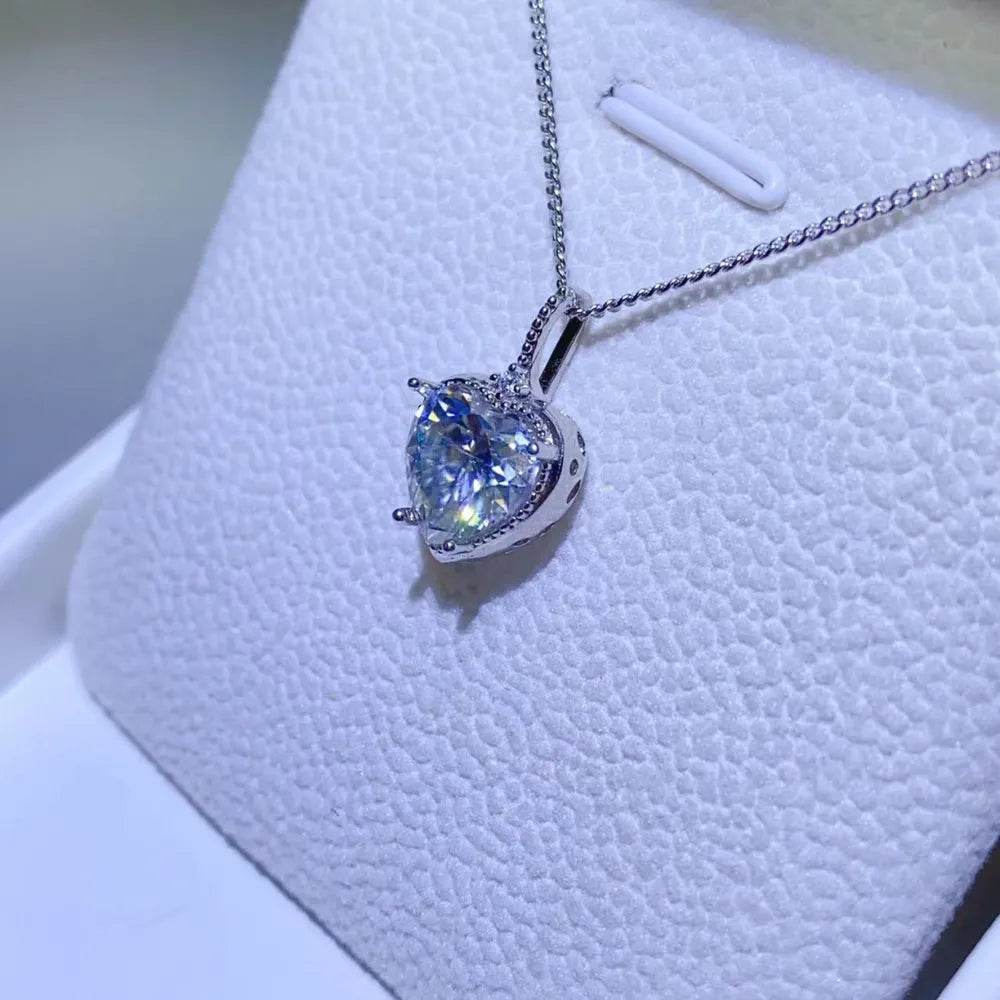 2 Carat Moissanite 925 Sterling Silver Necklace - Tredona LLC