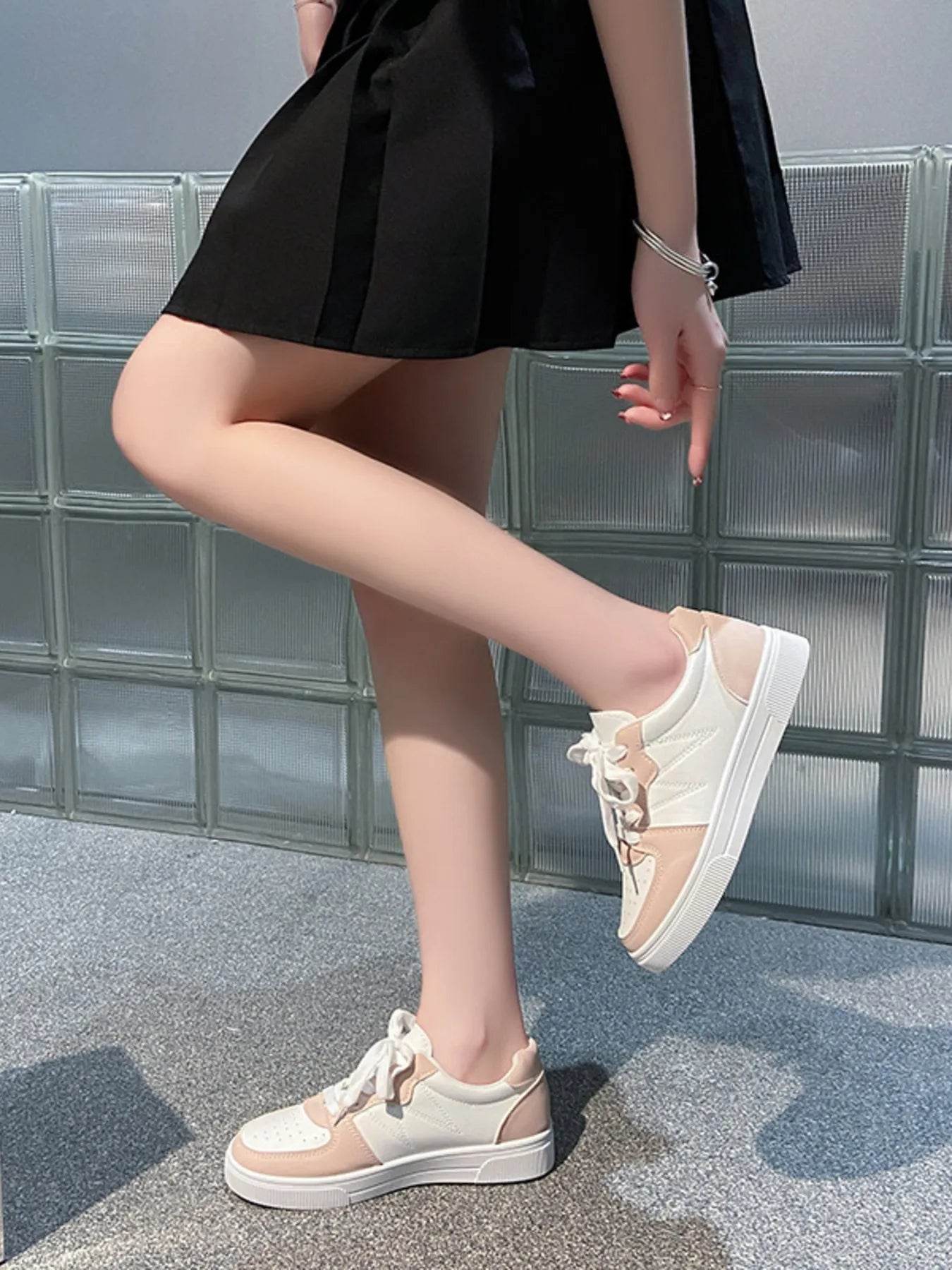 Lace Up Round Toe Sneakers - Tredona LLC