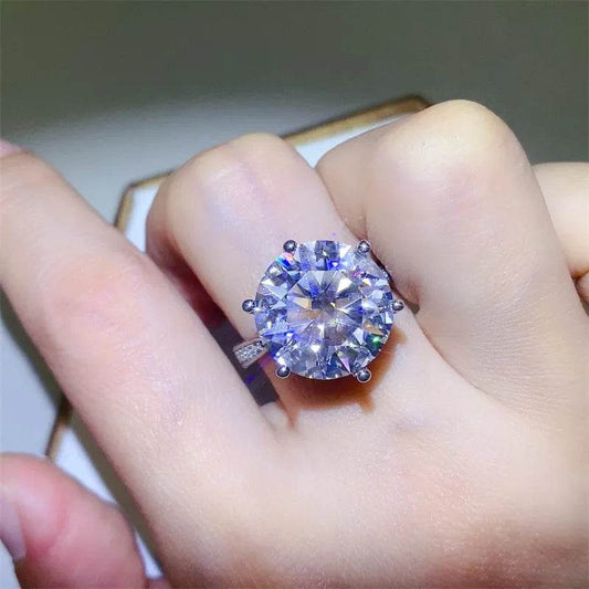10 Carat Moissanite 925 Sterling Silver Ring - Tredona LLC