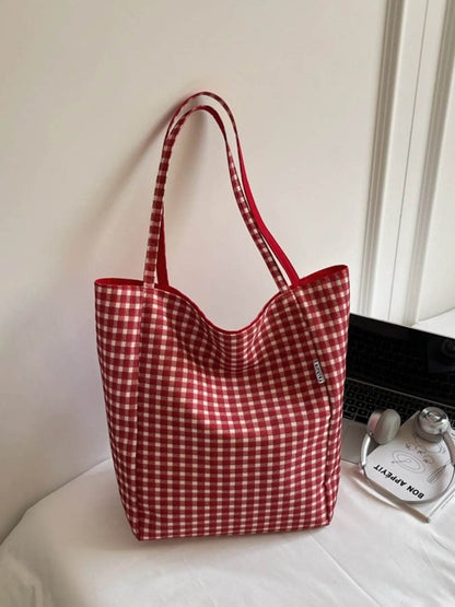Plaid Pattern Tote Bag - Tredona LLC