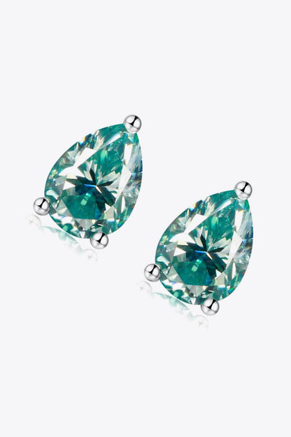2 Carat Moissanite Teardrop Earrings - Tredona LLC