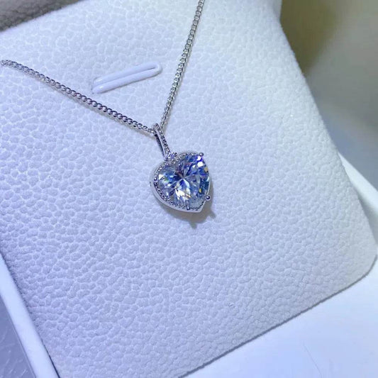 2 Carat Moissanite 925 Sterling Silver Necklace - Tredona LLC