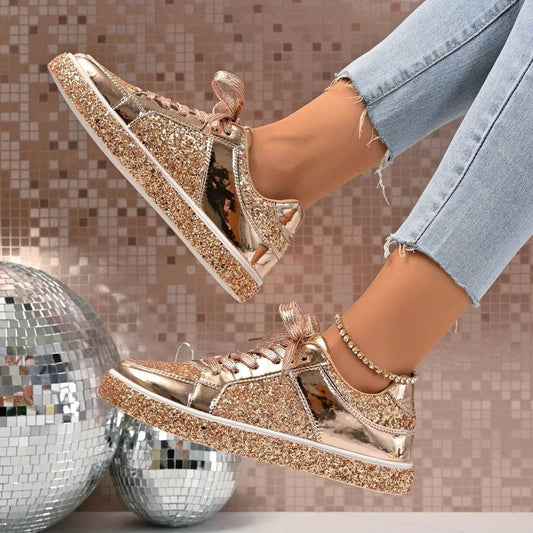 Round Toe Lace Up Sneakers - Tredona LLC