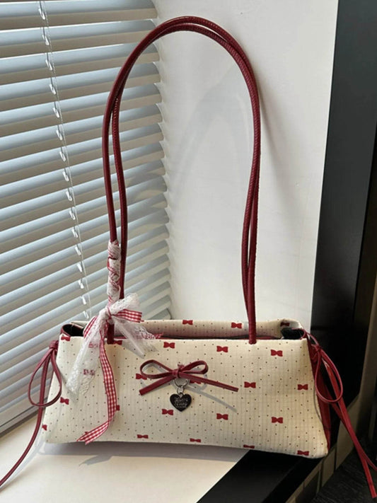 Bow Print Shoulder Bag - Tredona LLC