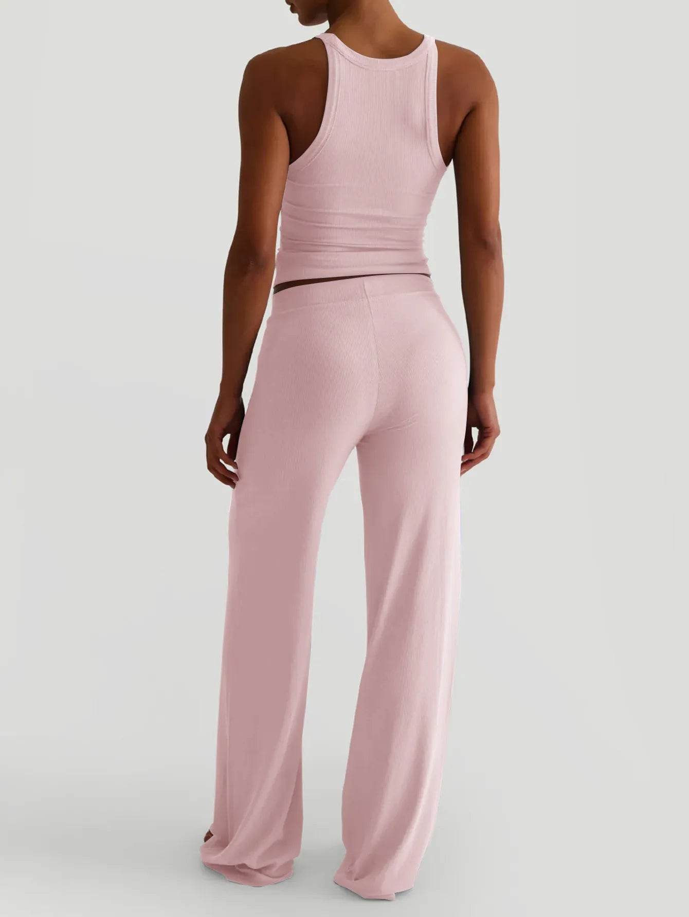 Scoop Neck Tank and Pants Set - Tredona LLC