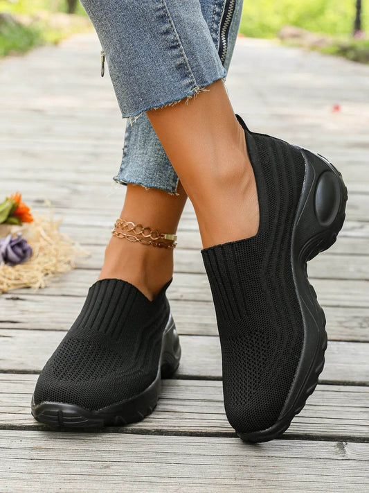 Round Toe Mesh Sneakers - Tredona LLC
