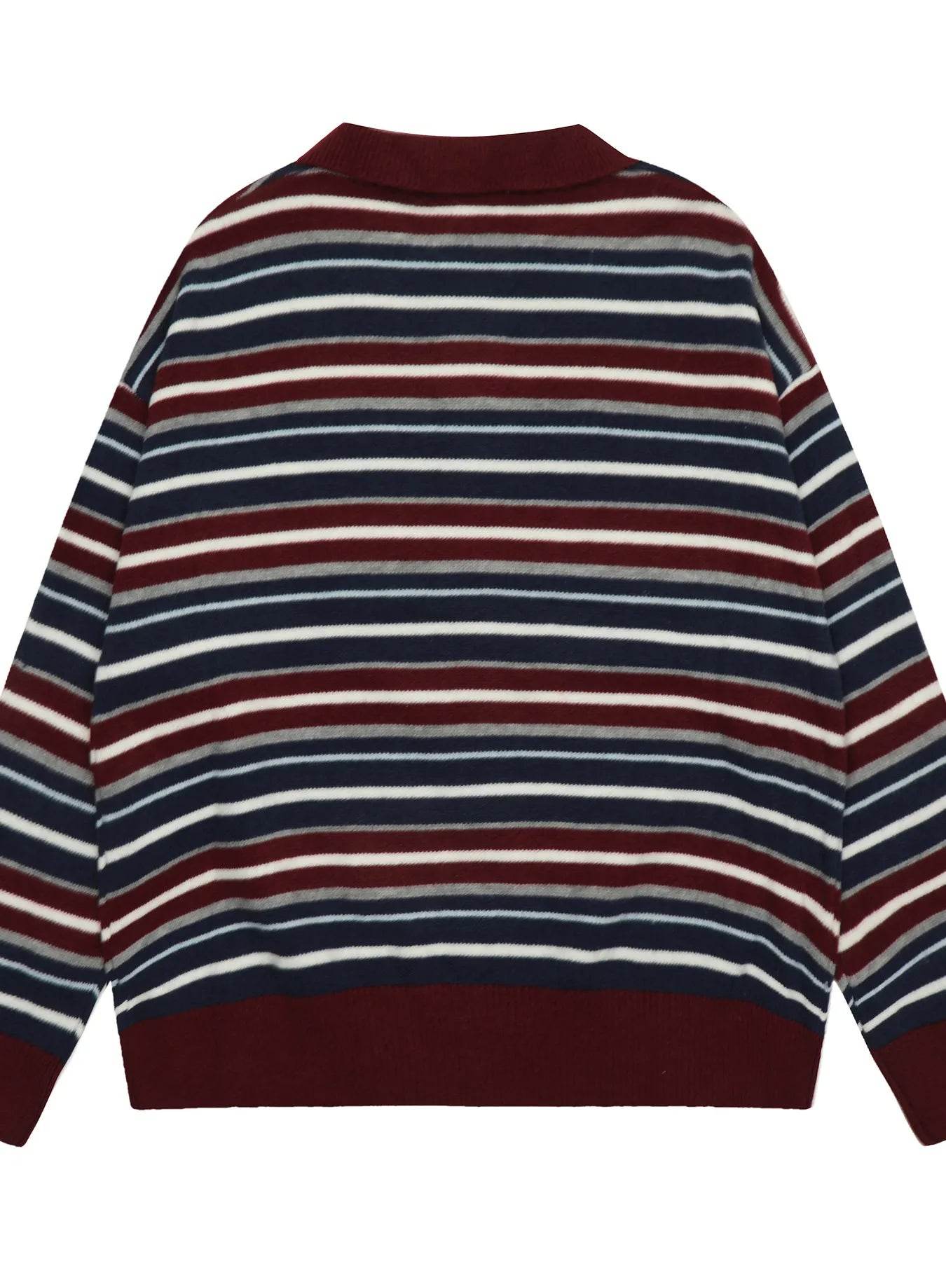 Men's Striped Long Sleeve Sweater - Tredona LLC