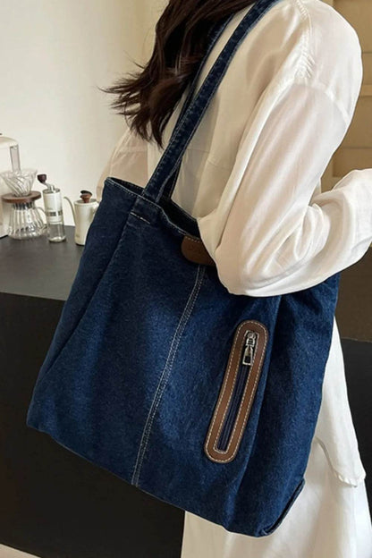 Medium Denim Tote Bag - Tredona LLC