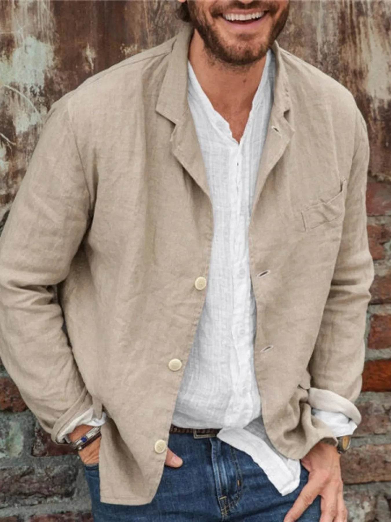Men's Full Size Button Up Long Sleeve Shacket Plus Size - Tredona LLC