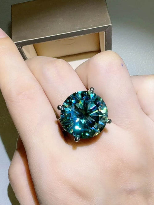 20 Carat Moissanite 925 Sterling Silver Ring - Tredona LLC