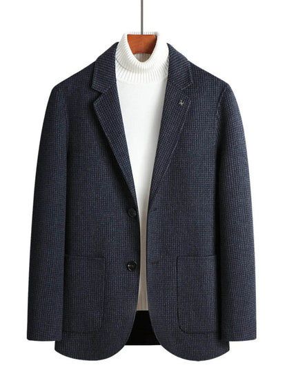 Men's Plus Size Lapel Collar Long Sleeve Blazer - Tredona LLC