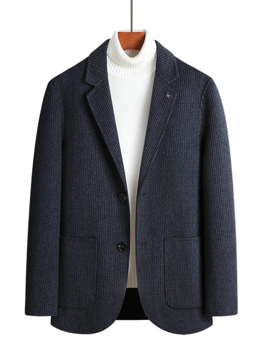 Men's Plus Size Lapel Collar Long Sleeve Blazer - Tredona LLC
