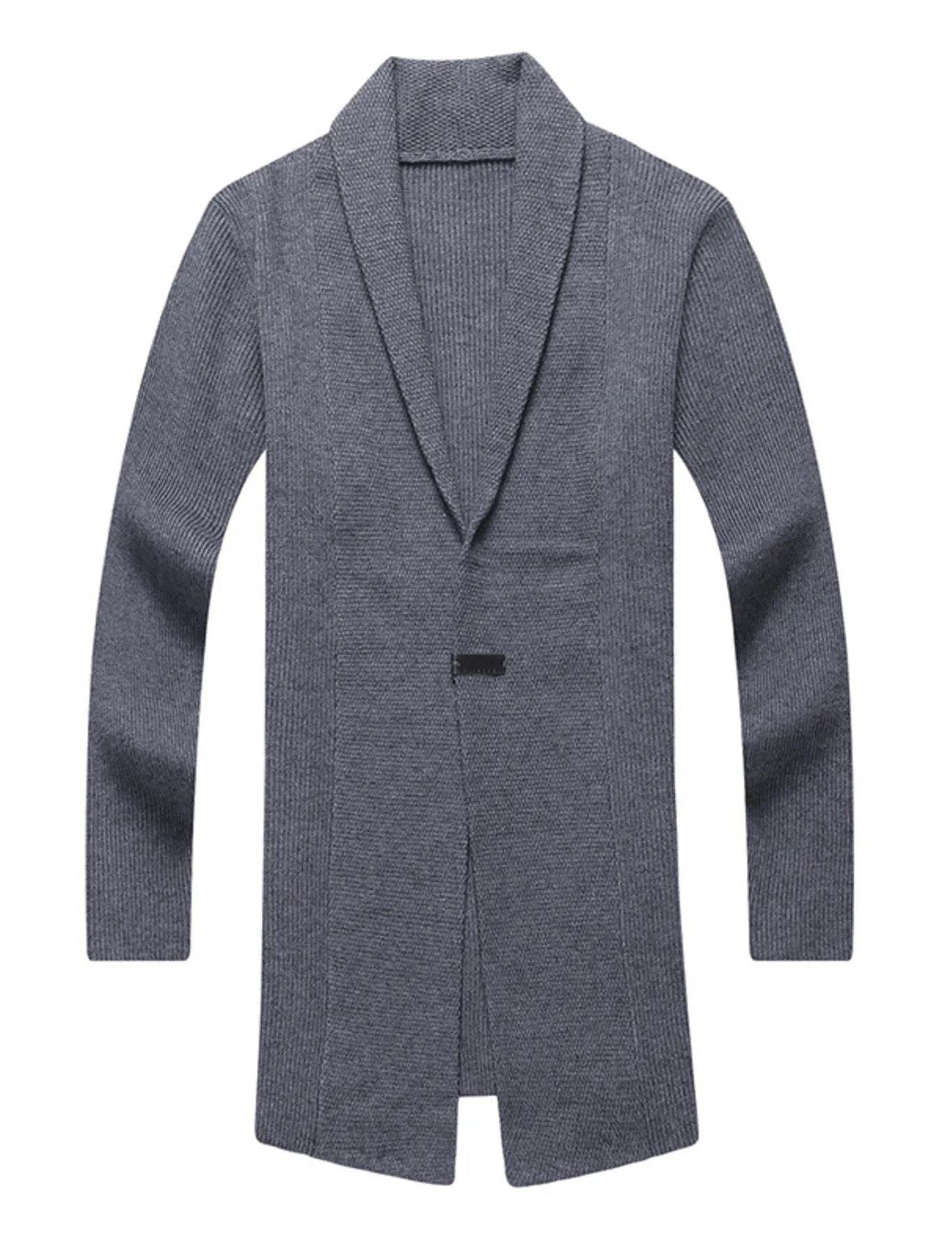 Men's Full Size Long Sleeve Longline Cardigan Plus Size - Tredona LLC