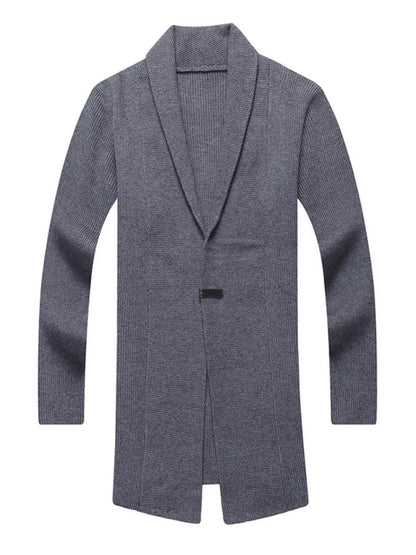 Men's Full Size Long Sleeve Longline Cardigan Plus Size - Tredona LLC