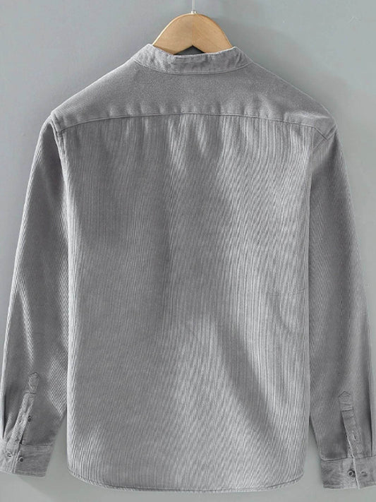 Men's Plus Size Button Up Long Sleeve Jacket - Tredona LLC