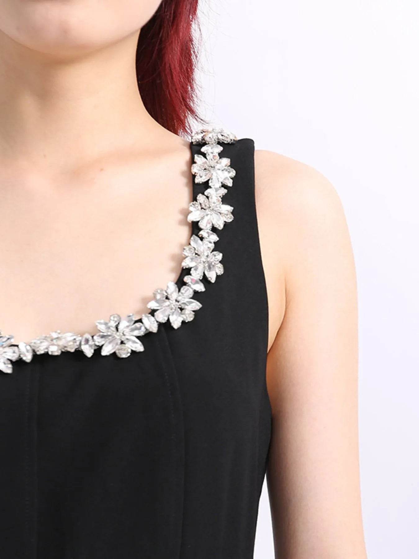 Flower Scoop Neck Sleeveless Dress - Tredona LLC