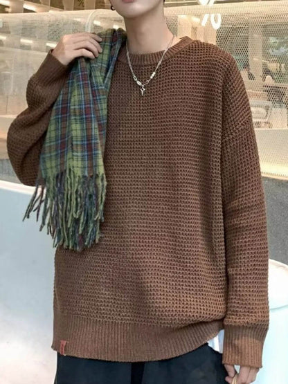Men's Plus Size Round Neck Long Sleeve Sweater - Tredona LLC