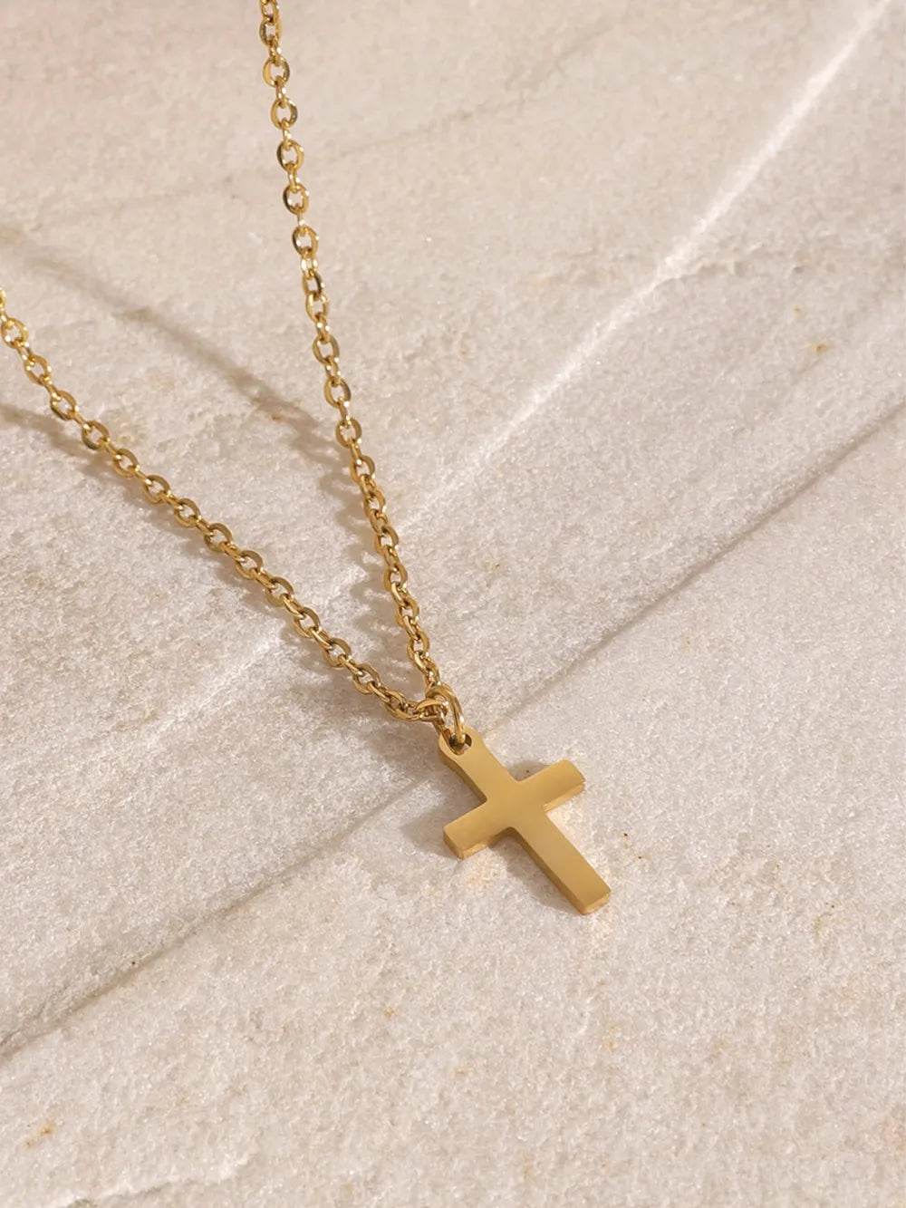 18K Gold-Plated Three-Layered Cross Necklace - Tredona LLC