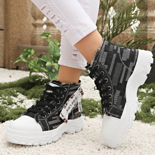 Lace Up Platform Sneakers - Tredona LLC