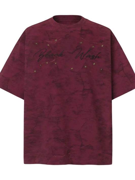 Men's Star Studded Acid Washed Oversized T-Shirt - Tredona LLC