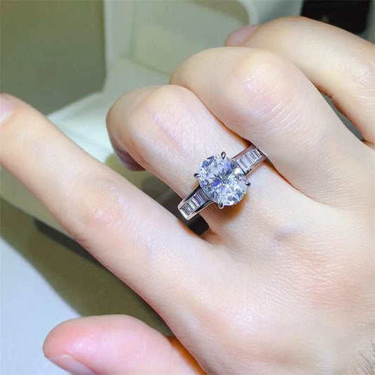 3 Carat Moissanite 925 Sterling Silver Ring - Tredona LLC