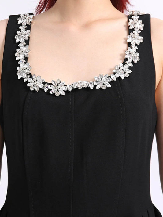 Flower Scoop Neck Sleeveless Dress - Tredona LLC
