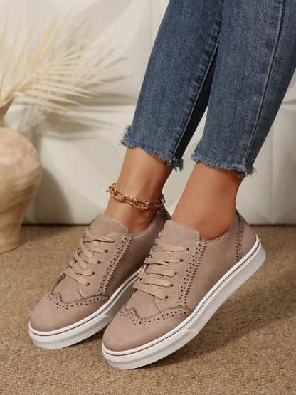 Lace Up Round Toe Platform Sneakers - Tredona LLC