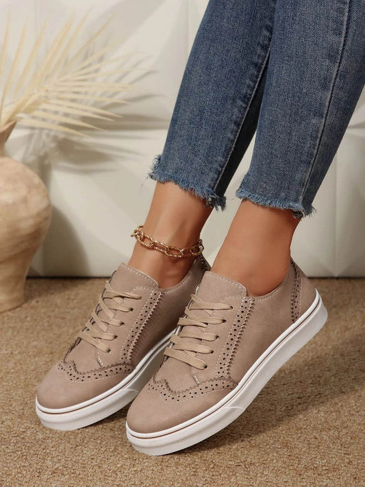 Lace Up Round Toe Platform Sneakers - Tredona LLC