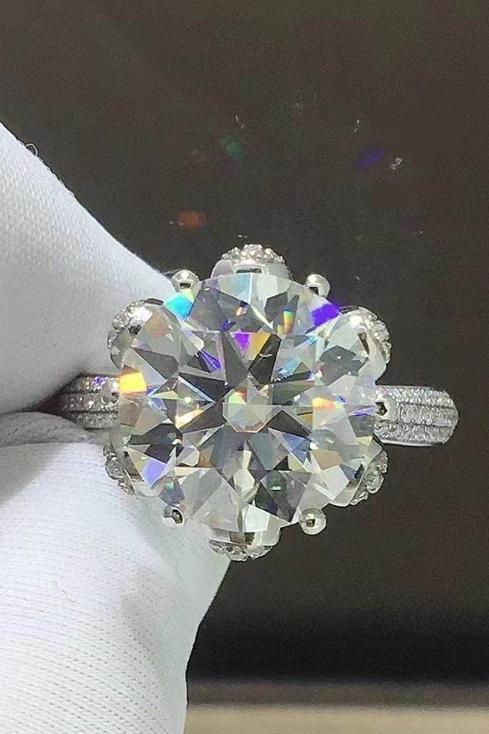 5 Carat Moissanite Side Stone Ring - Tredona LLC