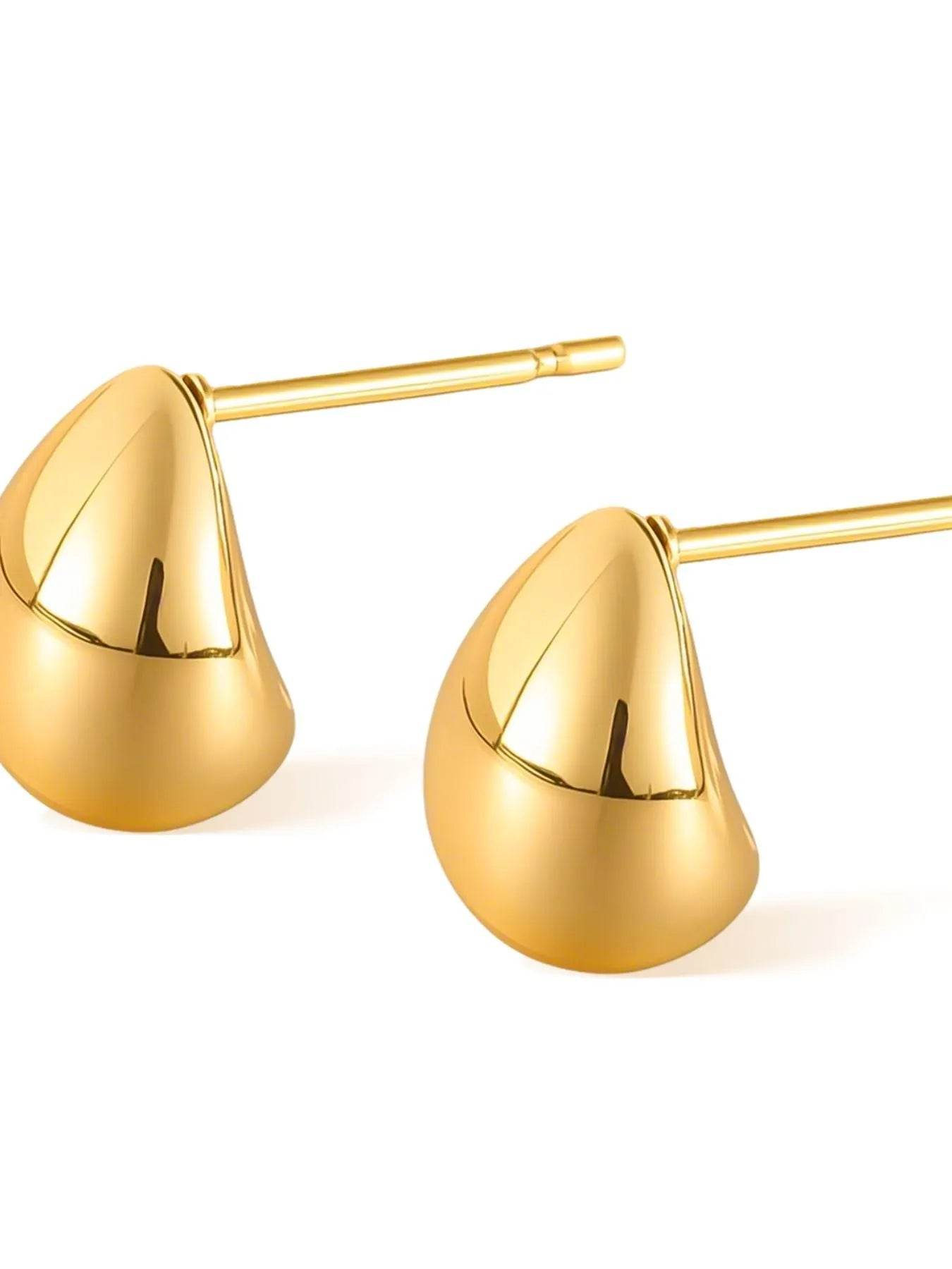 Minimalist Gold Teardrop Stud Earrings - Tredona LLC